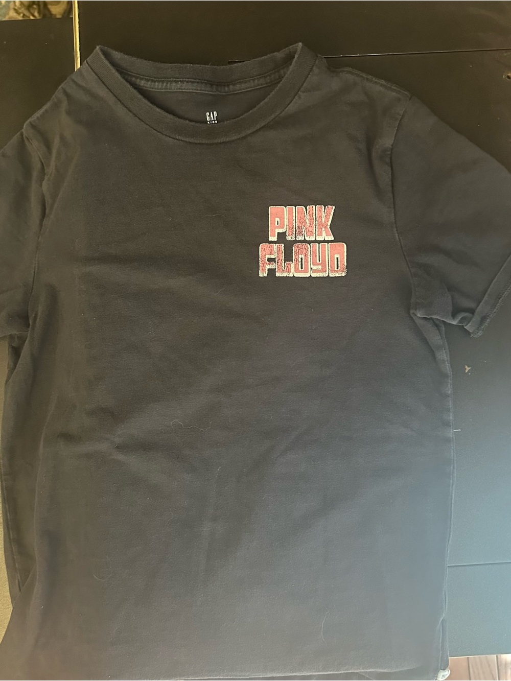 GAP Black Tee with Pink Floyd Chest Graphic
